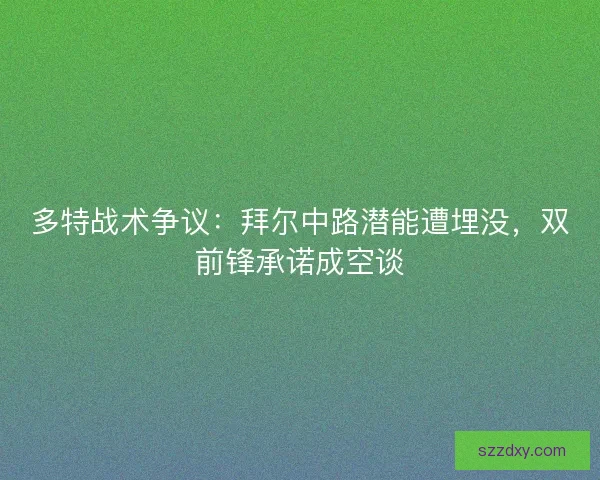 多特战术争议：拜尔中路潜能遭埋没，双前锋承诺成空谈